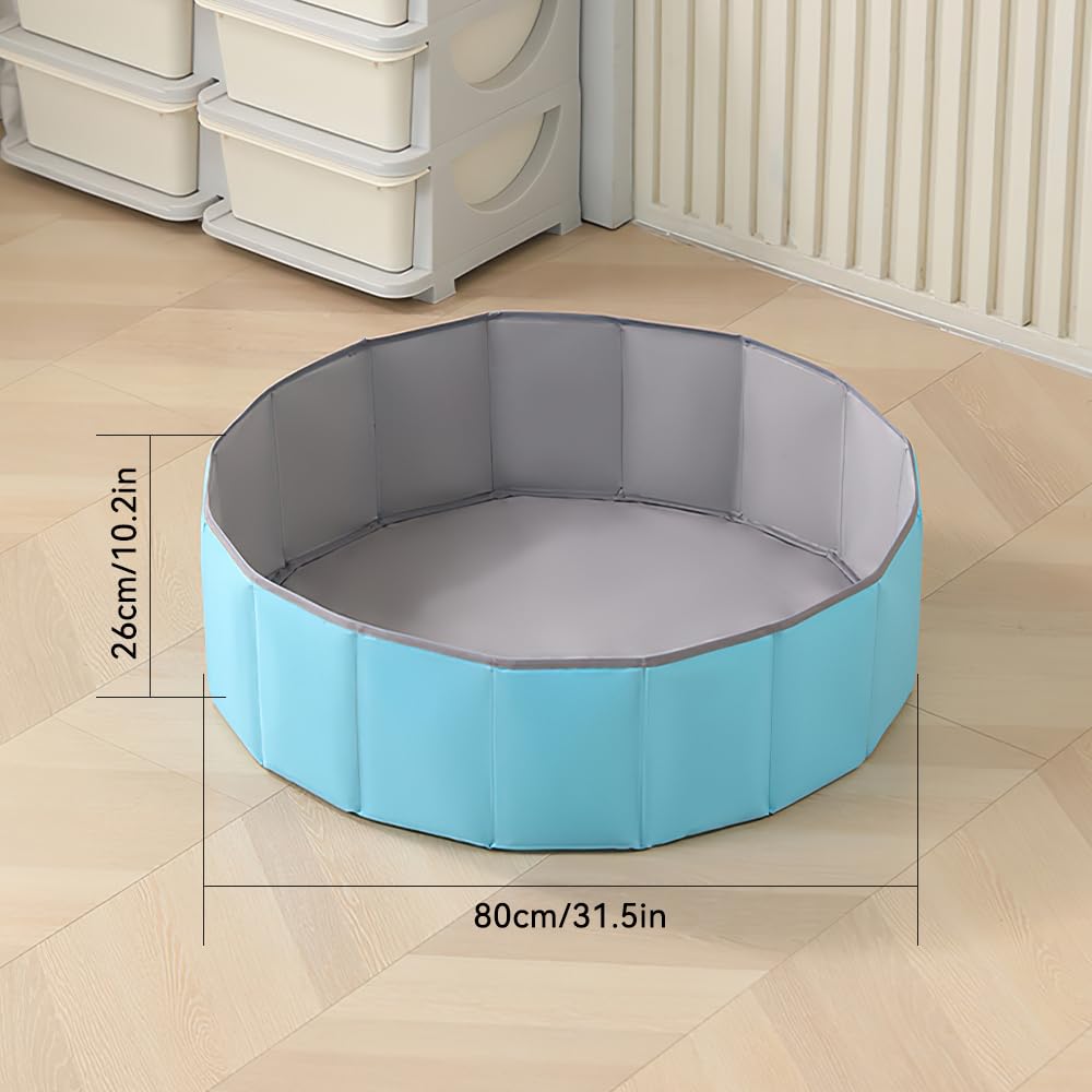 Lotvic Bällebad Faltbares Baby Bällebad Wasserdicht Kinder Bällebad Tragbares Baby Runder Ozean Bällebad Bällebad für Baby Kleinkind Jungen Mädchen Hunde Katzen Indoor Outdoor (80cm, Blau), YL00346