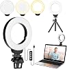 Webcam Lighting,Ring Light for LaptopComputer,Zoom Call Lighting,4Small Video Conference Lighting with Webcam Style Mount and Tripod,3 Light Modes&10 Brightness Levels,Selfie 4inch02