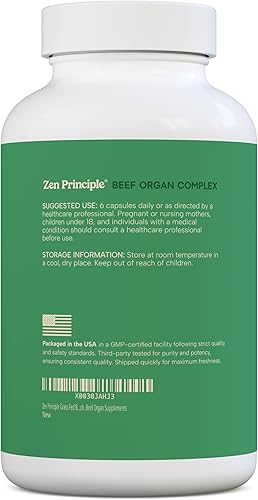 Miniatura 4 de Zen Principle Órganos de carne de res alimentados con pasto - hígado desecado, corazón, riñón, páncreas, bazo, intestino, tripeestómago. Suplementos