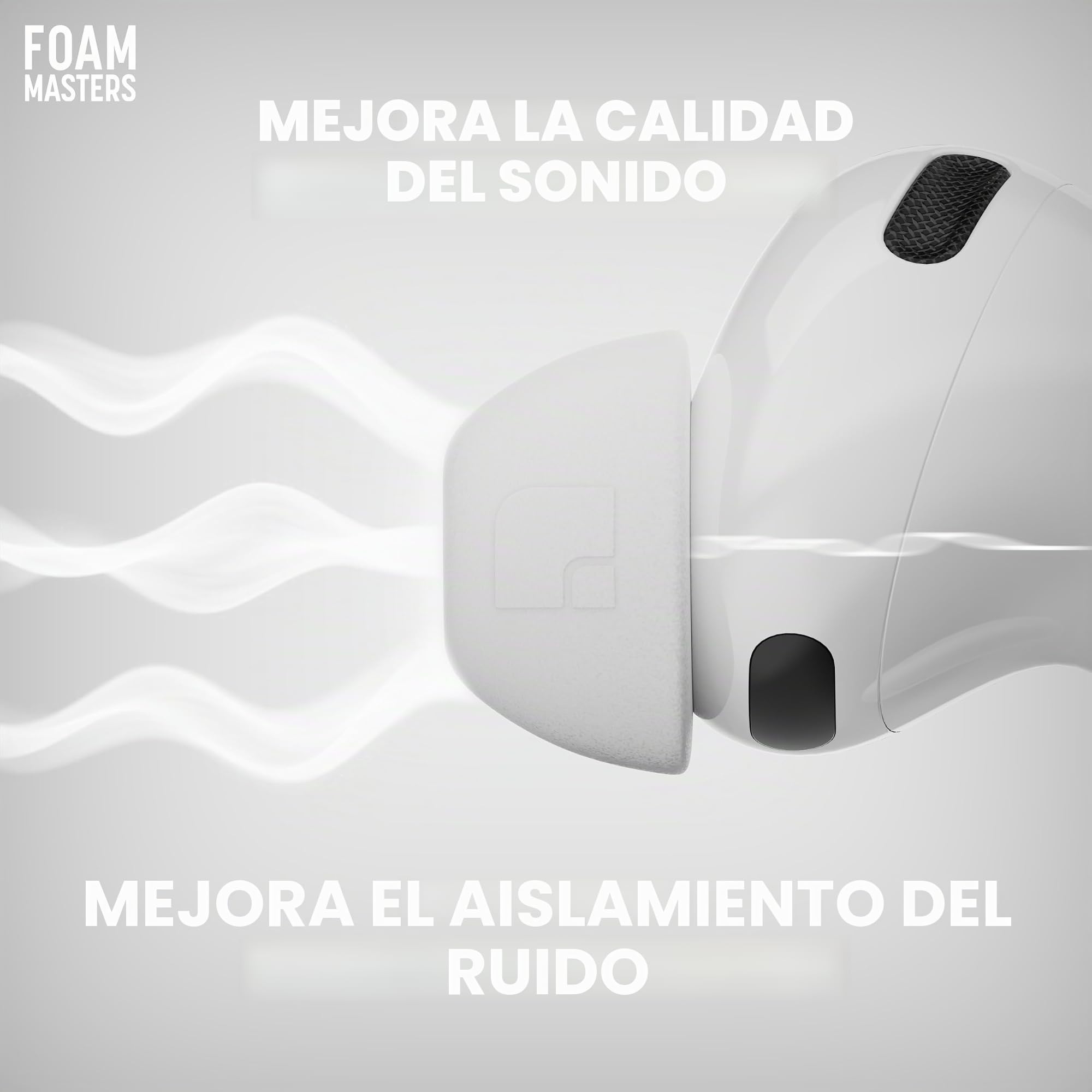 Foam Masters - Almohadillas de Espuma viscoelástica para AirPods Pro de 1ª y 2ª generación, 3 Pares, Nueva versión 4.0, Black Magic, cómodas, seguras, Mejor cancelación de Ruido, Auriculares de
