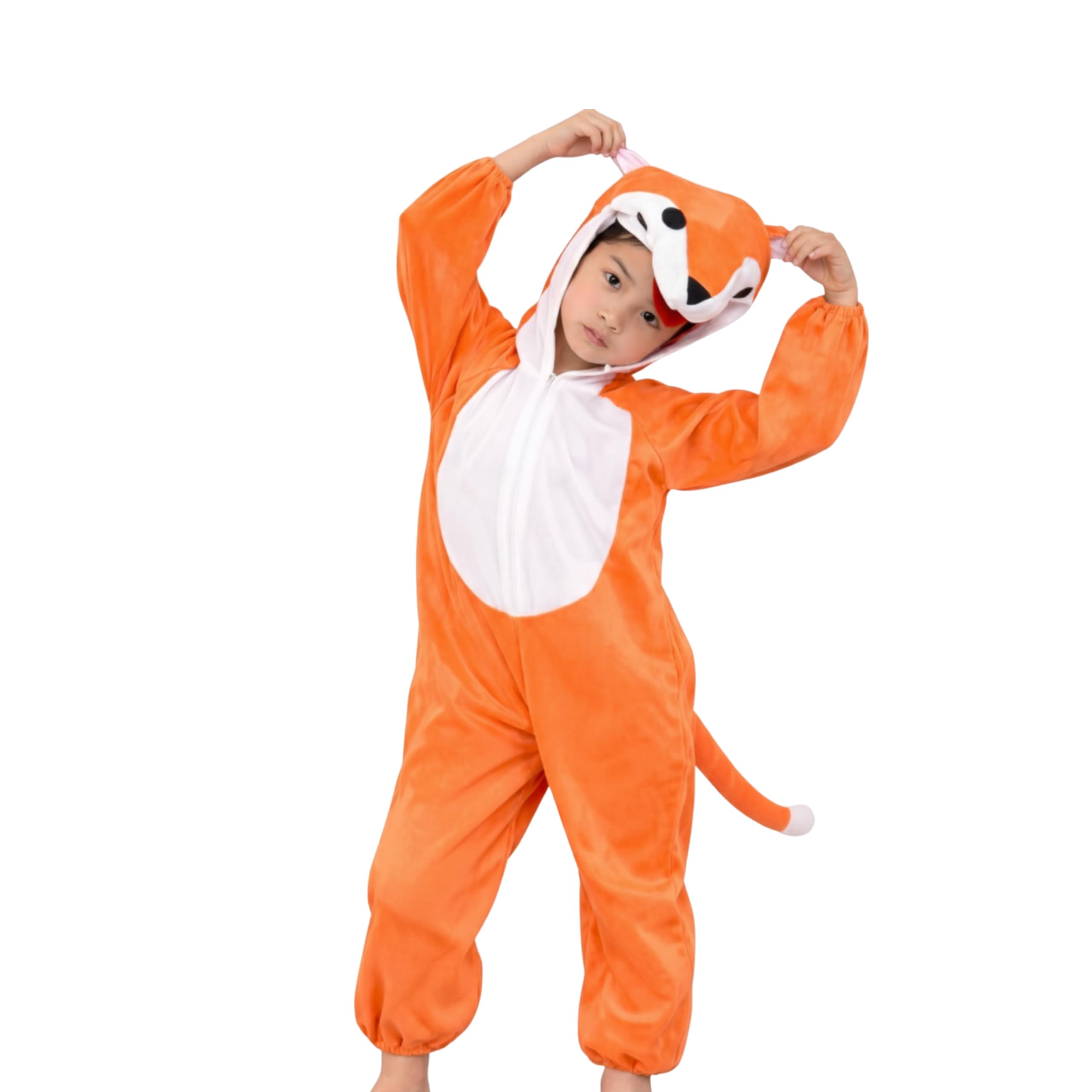 Fox Costume for Kids 1-8 Years | Animal Costumes for Kids | Fox Jumpsuit Halloween Costume for Boys Girls | Cosplay Fancy Dress Fox Costume for Toddlers and Baby