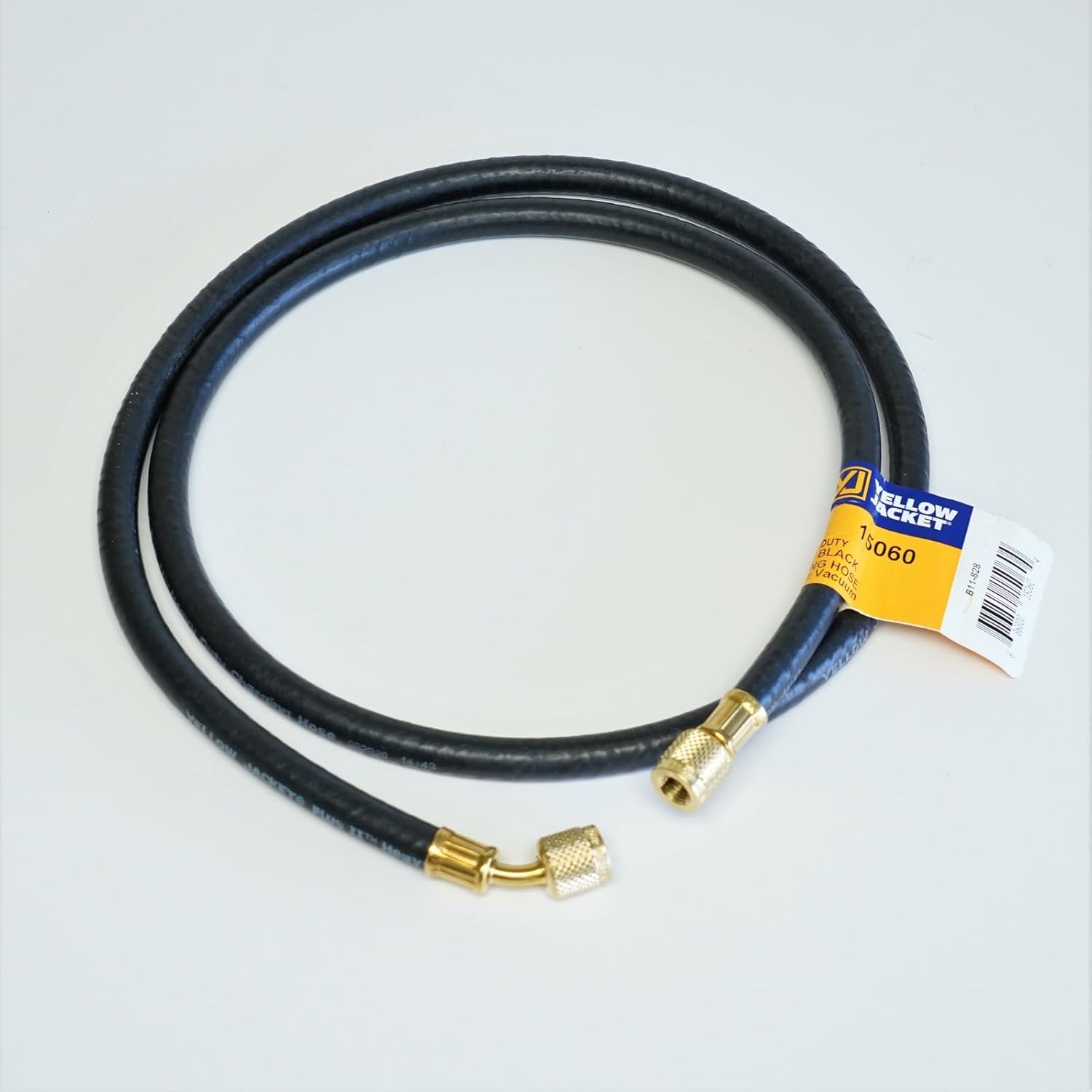 Yellow Jacket 15060 PLUS II 1/4" HD Black Charging Hose 60" HCA Straight x Angle