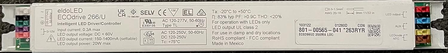 Contrôleur/driver LED EldoLED ECOdrive 261/S - 120V, 150mA - Occasion