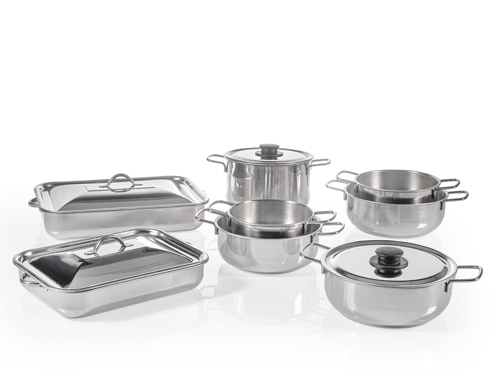 Royal Norfolk Rostiera con Coperchio in Acciaio Inox 30x22 cm, Teglia per Arrosti e Forno, Lavabile in Lavastoviglie, Igienica e Resistente