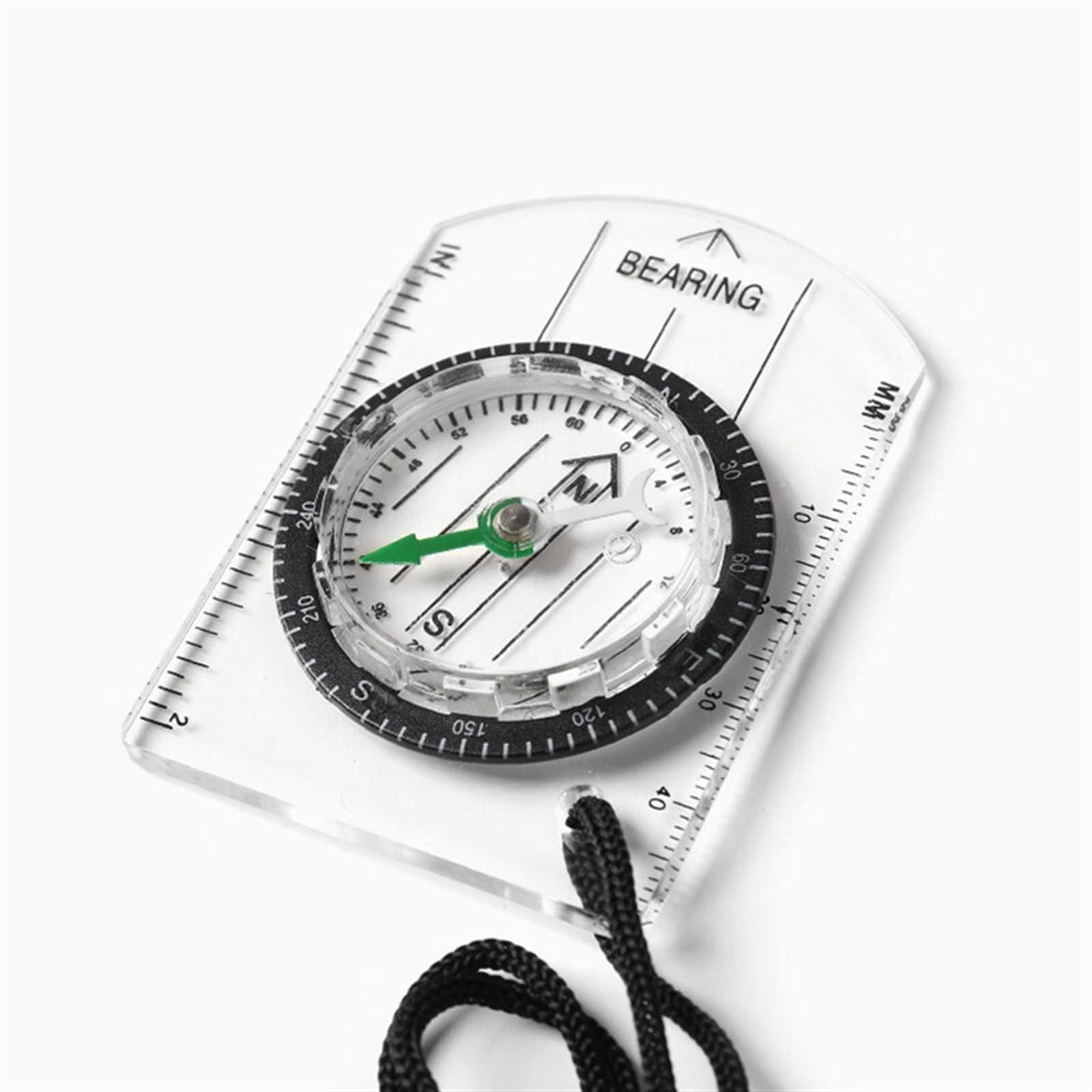 Compass Hiking, Outdoor Professional Mini Compass Map Scale Ruler Multifunctional Equipment Outdoor Hiking Camping Survival Guiding Tool
