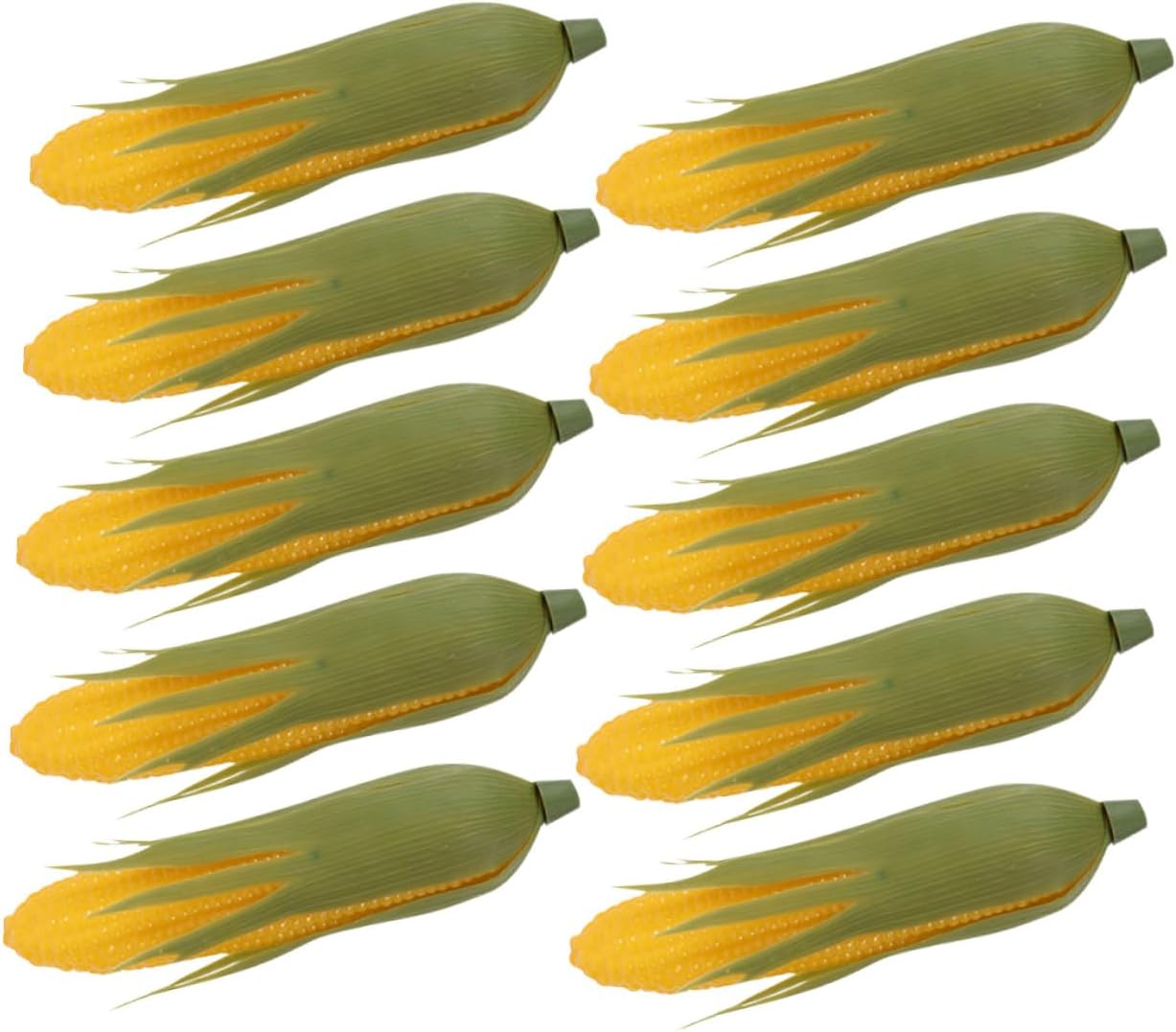 Luxshiny 10pcs Realistic Artificial Corn Models Faux Vegetable Props Lifelike Kitchen Corn Decorations Photography Photo Props Home Party Ornament