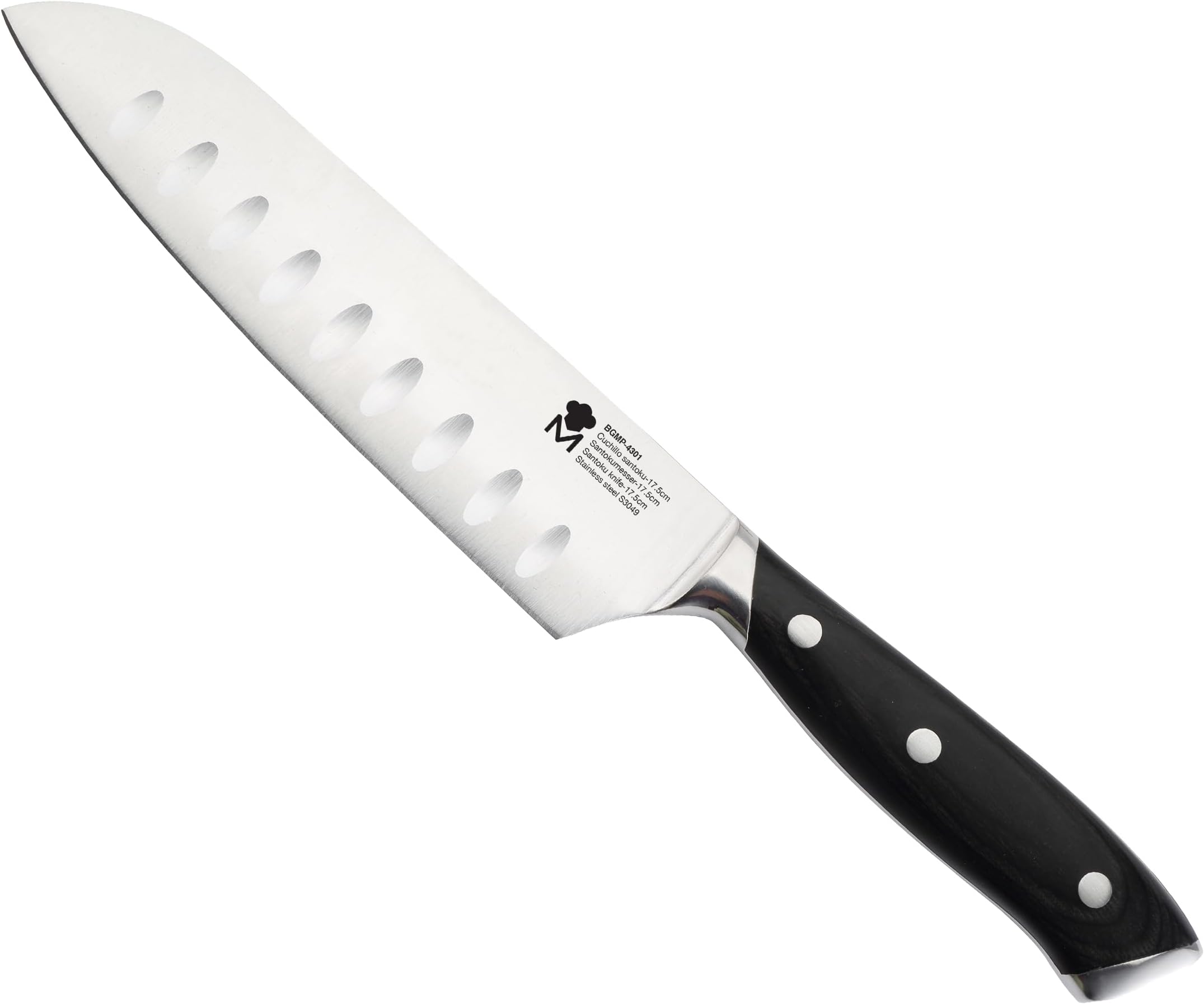 MasterPro Master Santoku Knife, Silver, 17.5 cm