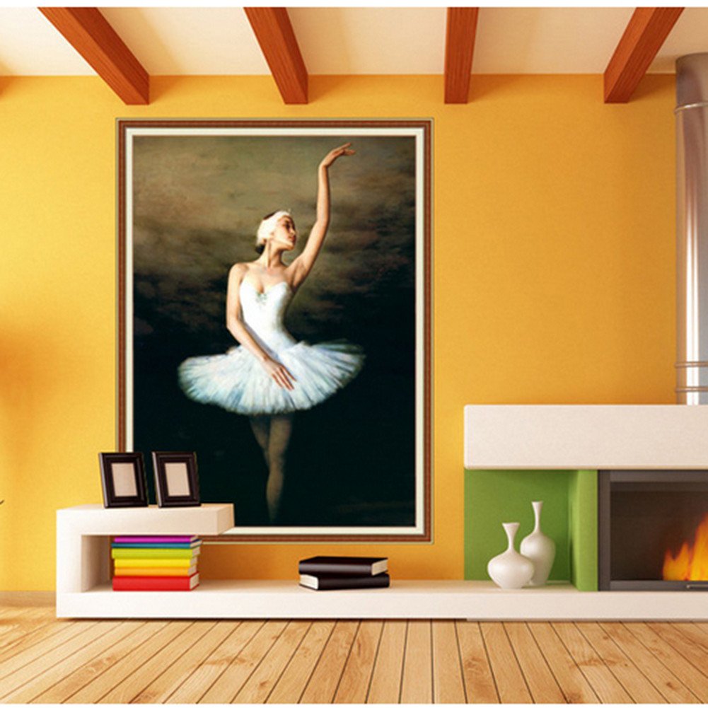DIY 5D Diamond Painting Kit Complet,Ballet Danseur Fille Broderie Diamant Kit,Peinture Diamant Complet,Diamant Painting Cristal Strass Point De Croix Art décoration Murale de la Maison 30x50cm