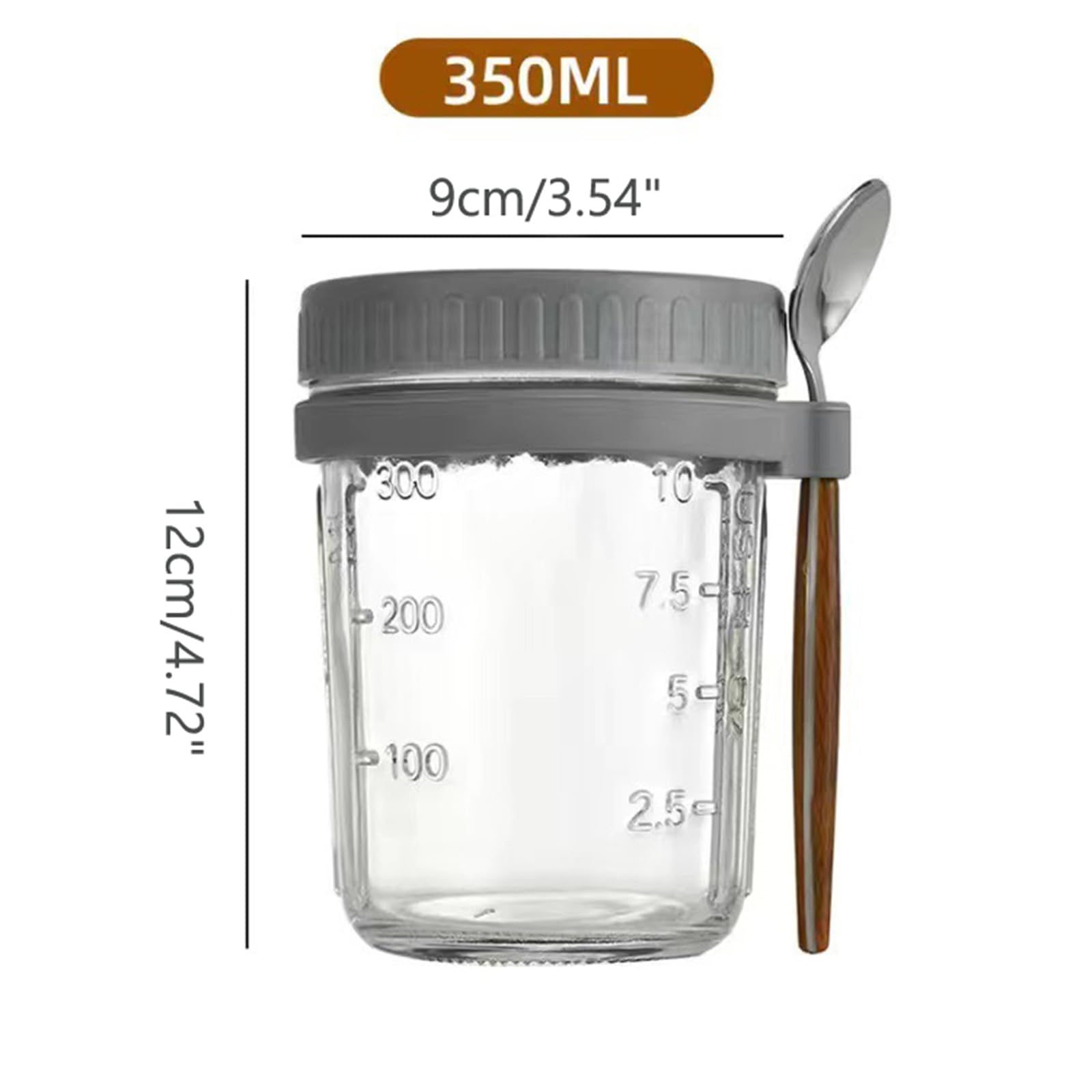 4er Set Overnight Oats Gläser 16 Oz Mit Deckel & Löffel - Auslaufsicher Für Meal Prep & Unterwegs