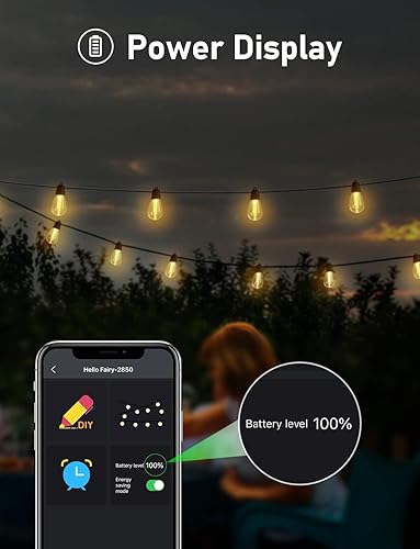 Miniatura 4 de Aoycocr Guirnalda de luces inteligentes para exteriores, 27 pies de monitoreo de energía, 15 bombillas Edison, 2700-10000 K blanco sintonizable, de