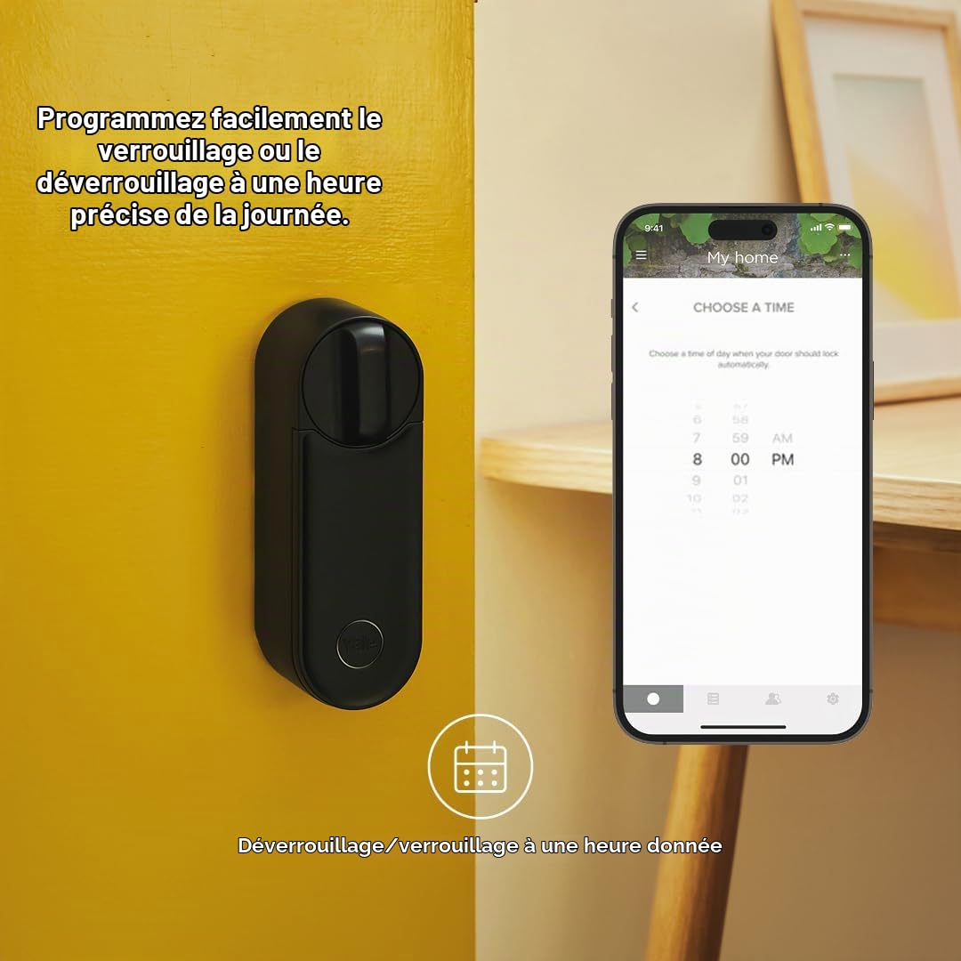 Yale Linus Smart Lock L2 en noir mat | Accès sans clé | Installation facile | Verrouillage et déverrouillage à distance | Touches virtuelles | Alertes en temps réel | Compatible avec l'application
