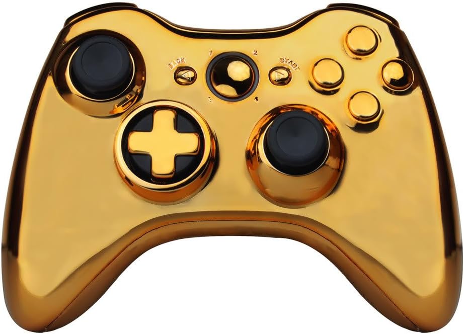 OSTENT Full Controller Shell Case Housing for Microsoft Xbox 360 Wireless Controller Color Gold image 2