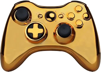 OSTENT Full Controller Shell Case Housing for Microsoft Xbox 360 Wireless Controller Color Gold