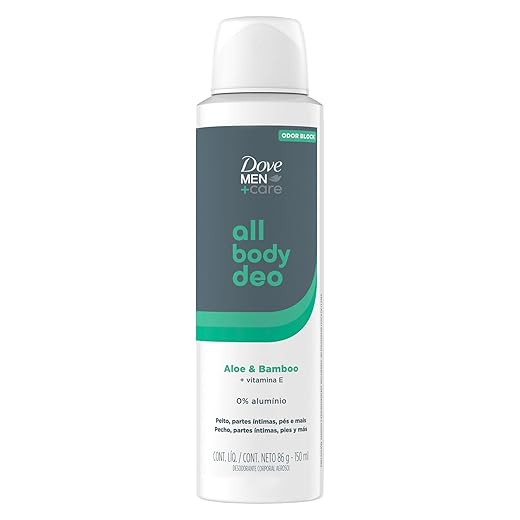Dove Men+Care All Body, Desodorante Corporal Aerossol, Para o Corpo Todo, Aloe & Bamboo 150ml