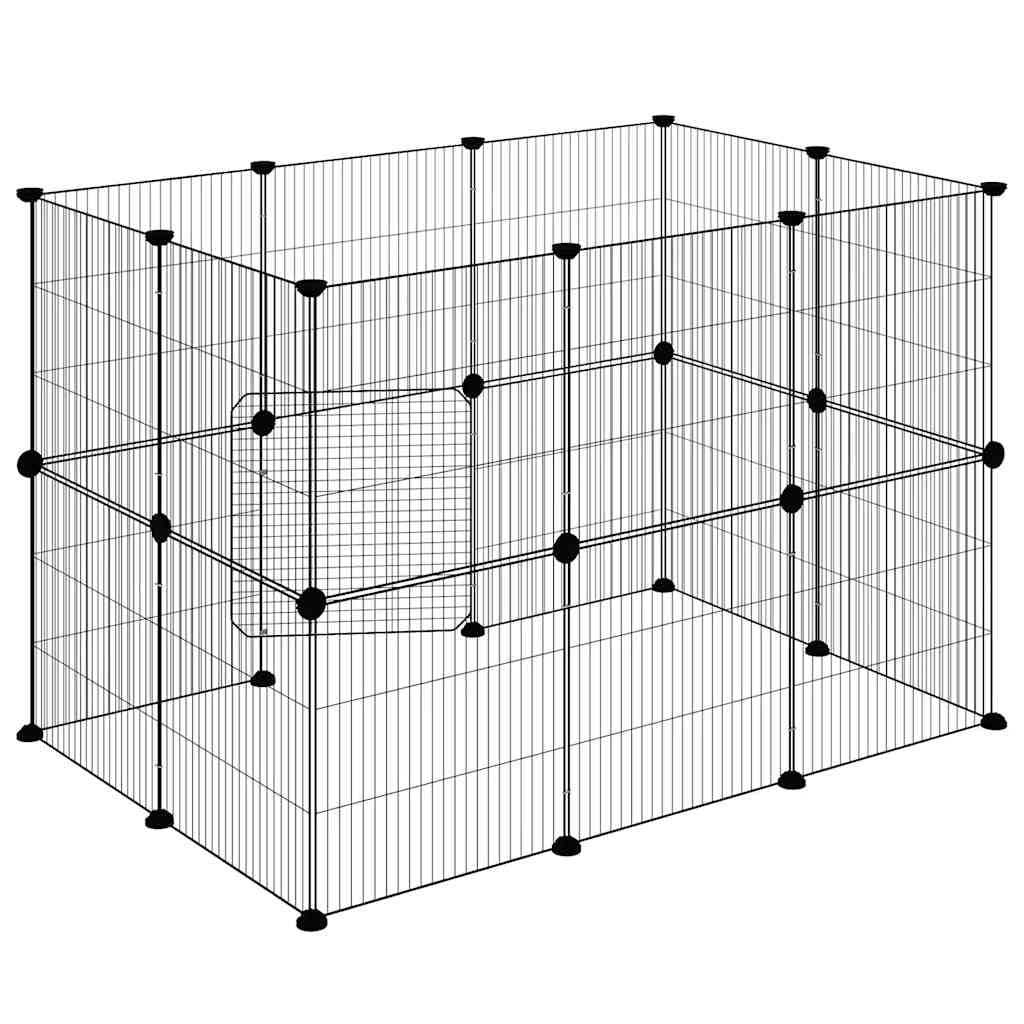 20-TLG. Haustierkäfig mit Tür Schwarz 35x35 cm Stahl,Tier- & Haustierbedarf,Haustierbedarf,Kleintierzubehör,Lebensräume & Gehege für Kleintiere,Schwarz,5.74 kg-3114043