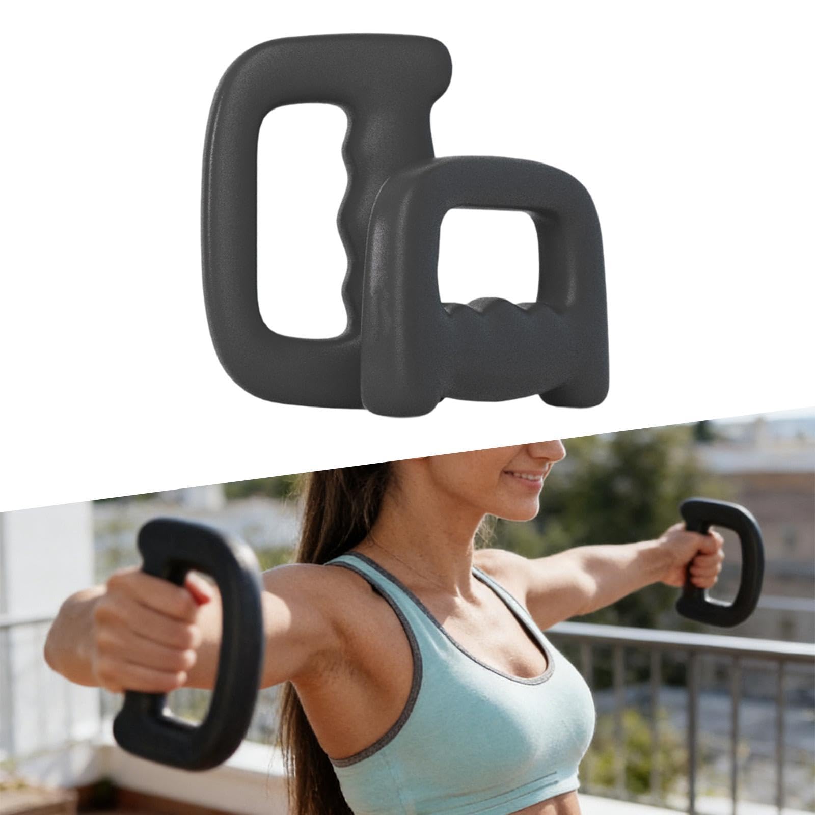 2 Pezzi Manubri Fitness Ergonomici Design Sagomato Realizzati in Ghisa Antiscivolo Adatti per Allenamento Squat Curl Utilizzabili in Casa