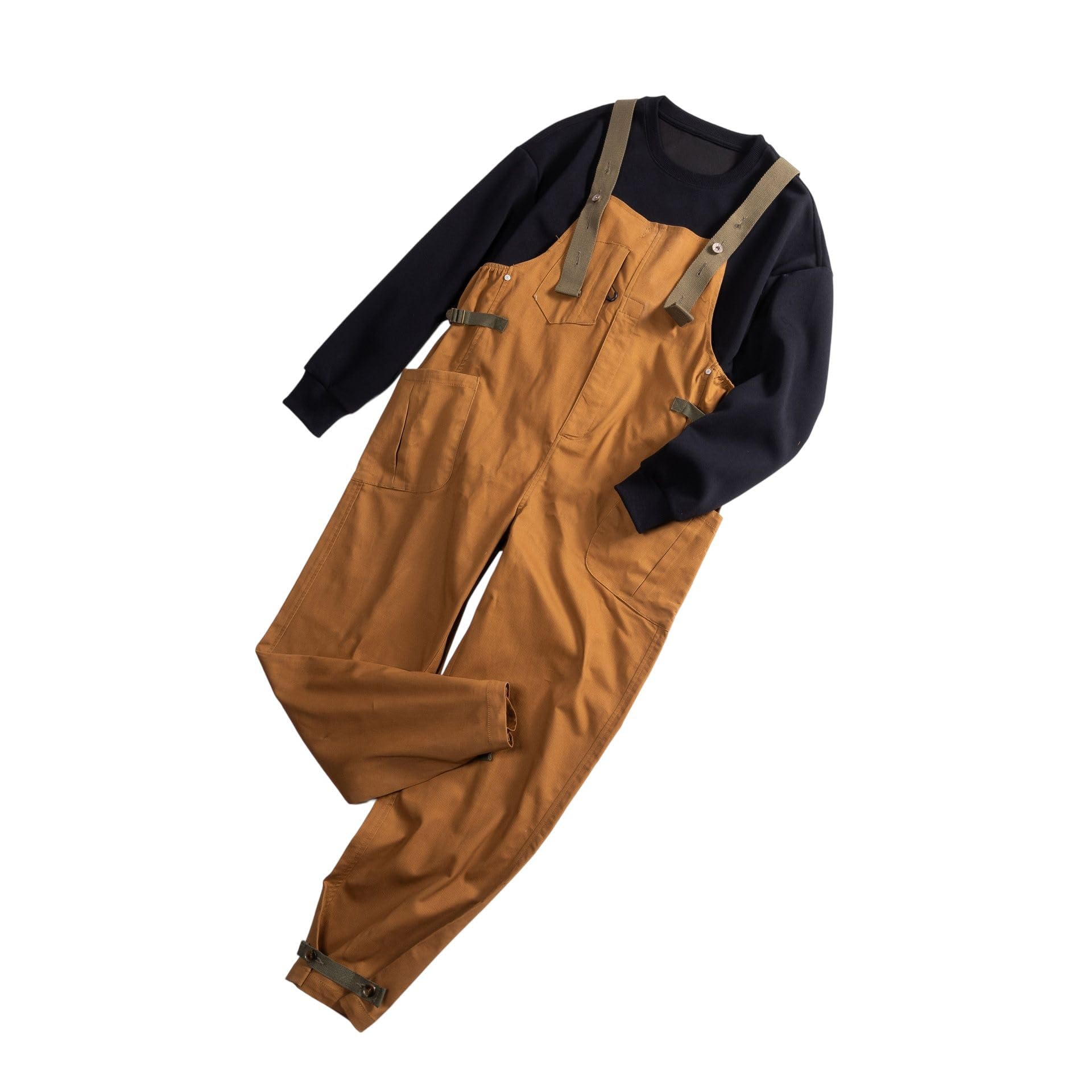 Męskie amerykańskie spodnie robocze w stylu vintage Cargo Bib luźne proste nogawki podwiązki spodnie robocze do strojów streetwear