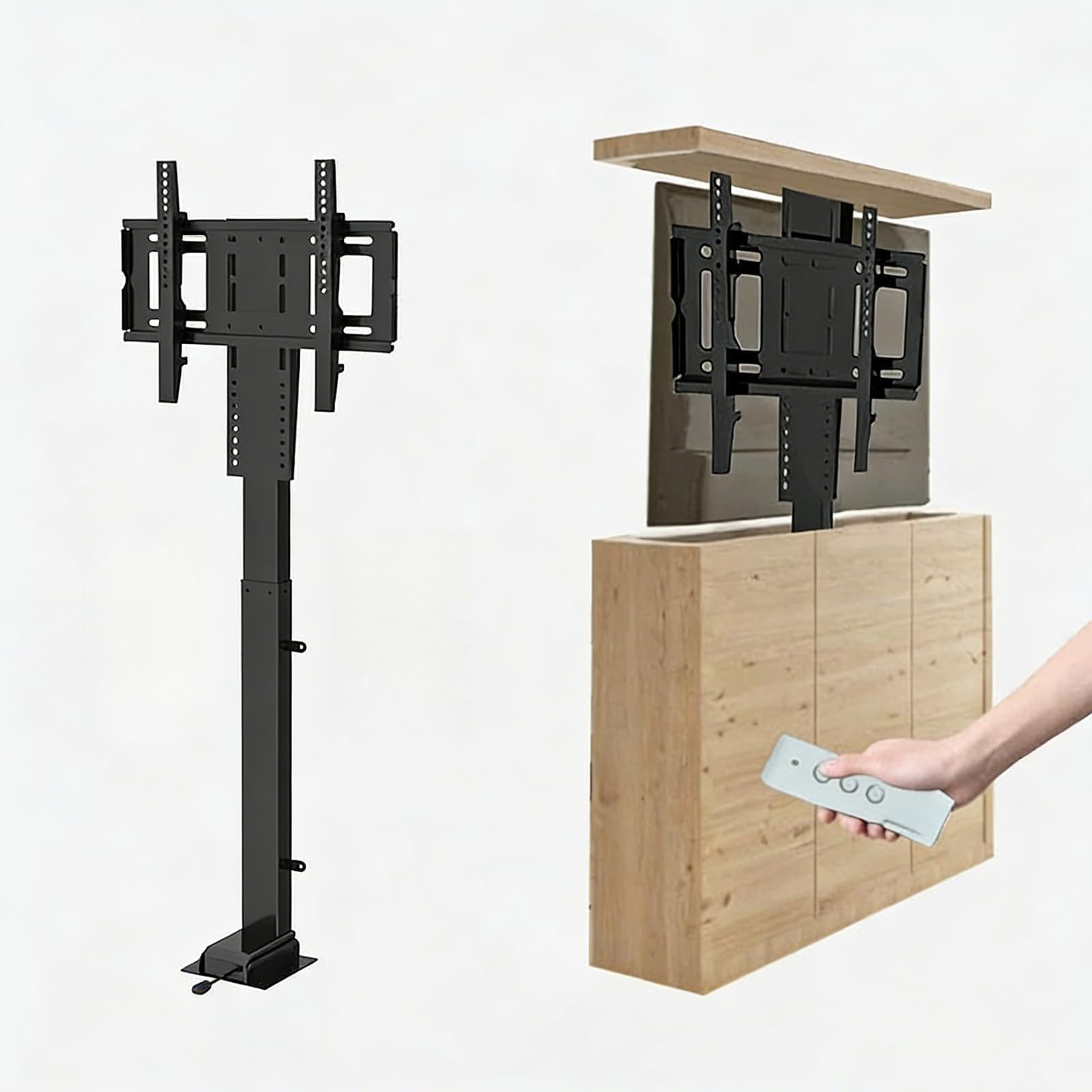 Soporte TV motorizado de 32-70" con Mando a Distancia, TV Lift Motorized con Función de Memoria, Elevador de TV motorizado Carga de 60 kg, MAX de Montaje VESA de 600 x 400 mm (90cm)