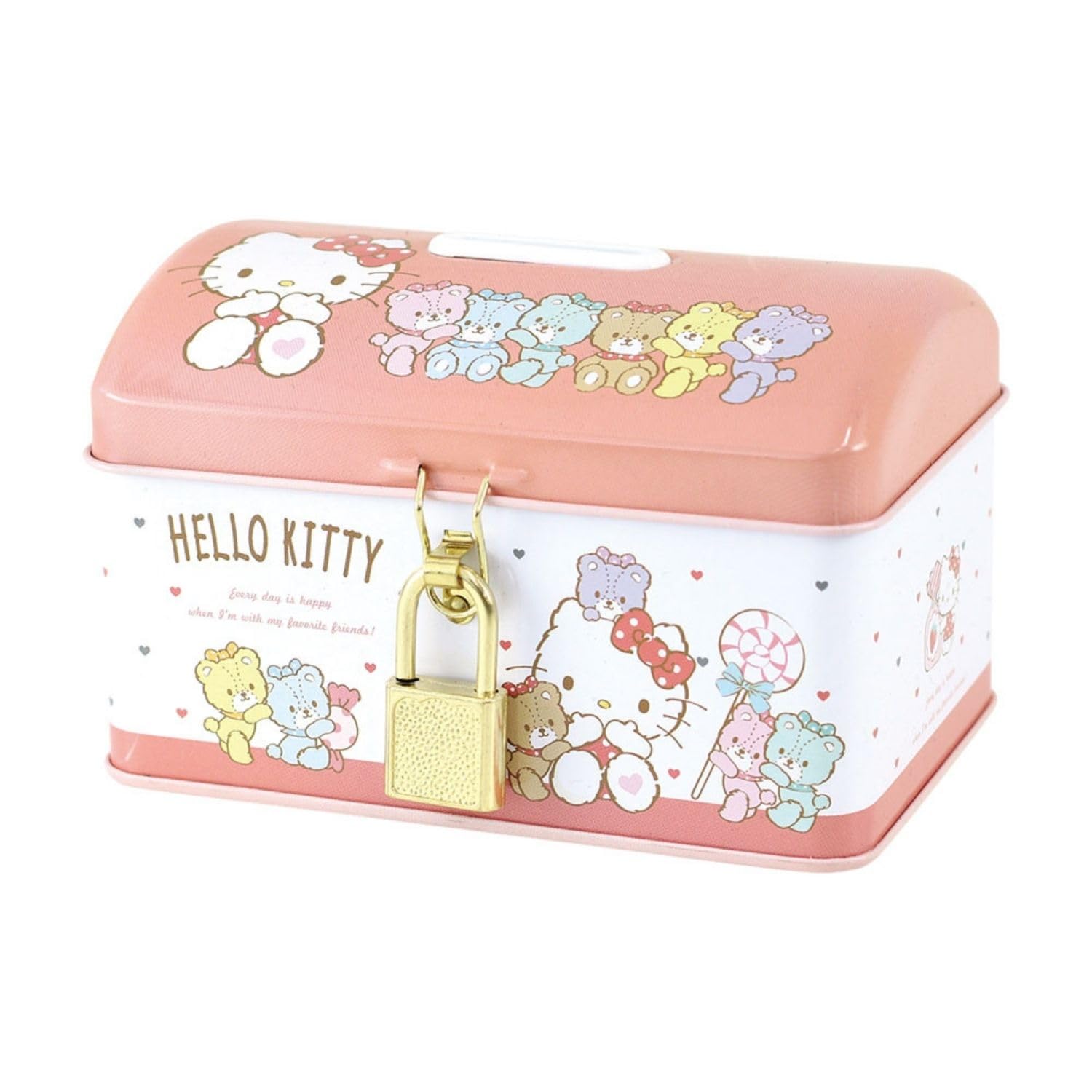 【希少】サンリオ ハローキティ 花柄 レトロ缶 ボックス　トランクケース　BOX Amazon.co.jp: ティーズファクトリーサンリオキャラクターズ カギ付き
