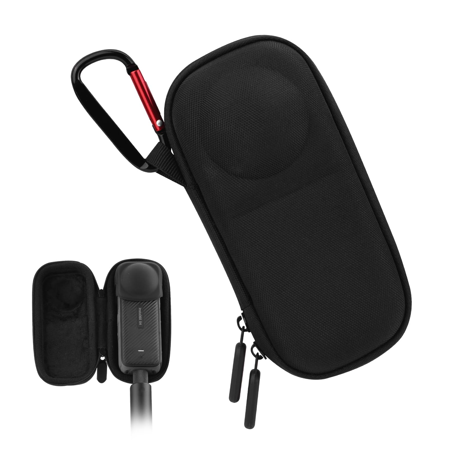 BRDRCPortable Small Case for Insta360 X4 X5 (for Original Lens Cap), Carrying Storage Bag Protective Cover Hard Shell Travel Protector with Wrist Strap Carabiner for Insta 360 X4 X5 Accessories