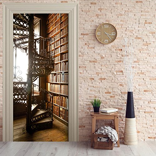 Türtapete selbstklebend TürPoster - BIBLIOTHEK - Fototapete Türfolie Poster Tapete Cover