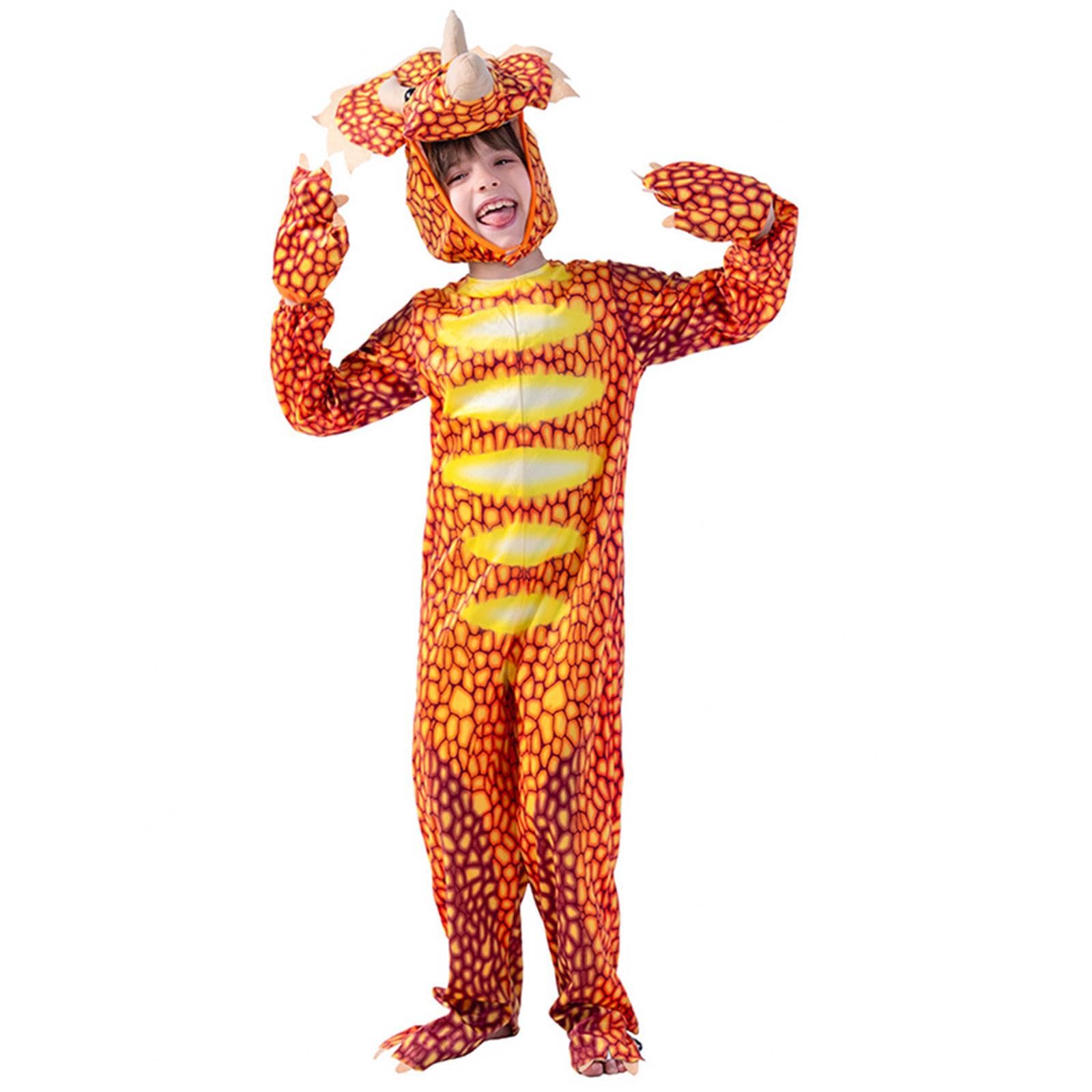 MaNMaNing Disfraz de carnaval para niños con dinosaurios Show Props Kostüm Masquerade Cosplay Dinosaurier Rolle Spiel Bühnen Party Karneval Künstler Kleidung Kinder