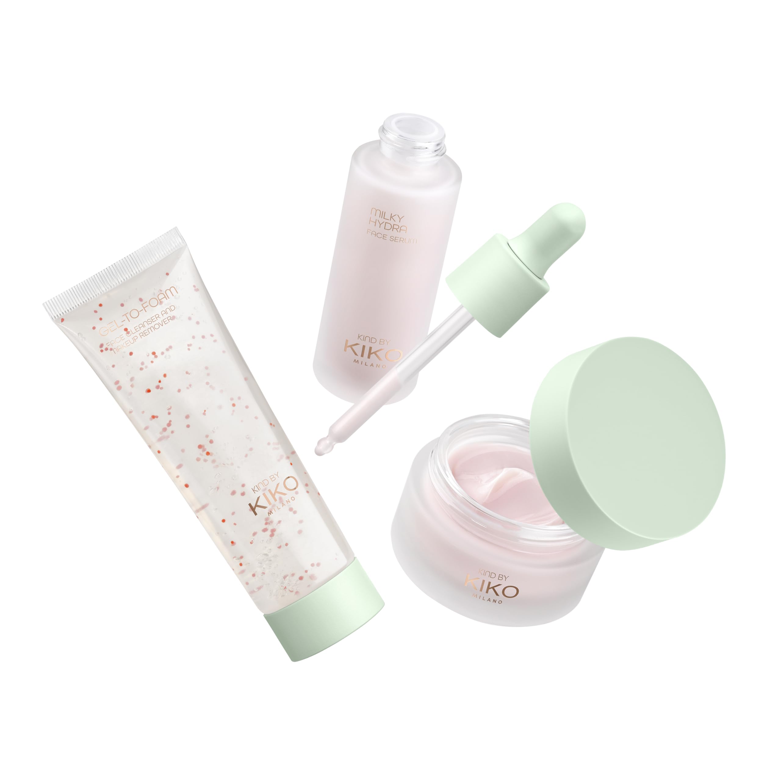 KIKO Milano Kind By Kiko Skincare Set, Zestaw Do Pielęgnacji Skóry: Żel Do Mycia Twarzy, Serum I Krem Do Twarzy