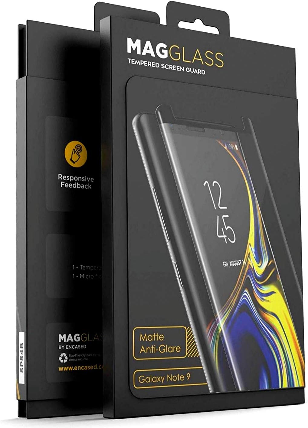 MagGlass Tempered Glass Samsung Galaxy Note 9 Matte Screen Protector, Case Friendly 3D Curved Edge Display Protection (SP54B/S9) Anti Glare Smudge/Fingerprint Free Screen Guard