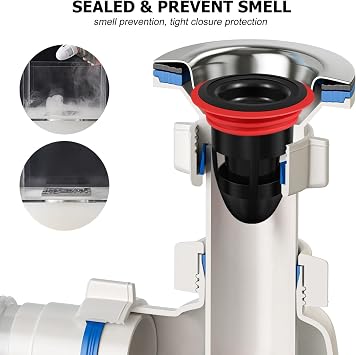 IMIKEYA Odor-Proof Shower Drain Plug, 2Pcs Shower Floor Drain Tub Hair Catcher Backflow Preventer Sewer Core Anti-Odor Plug for Kitchen Bathroom, Fits 1.5''-2'' ID Sewers, and Pipes