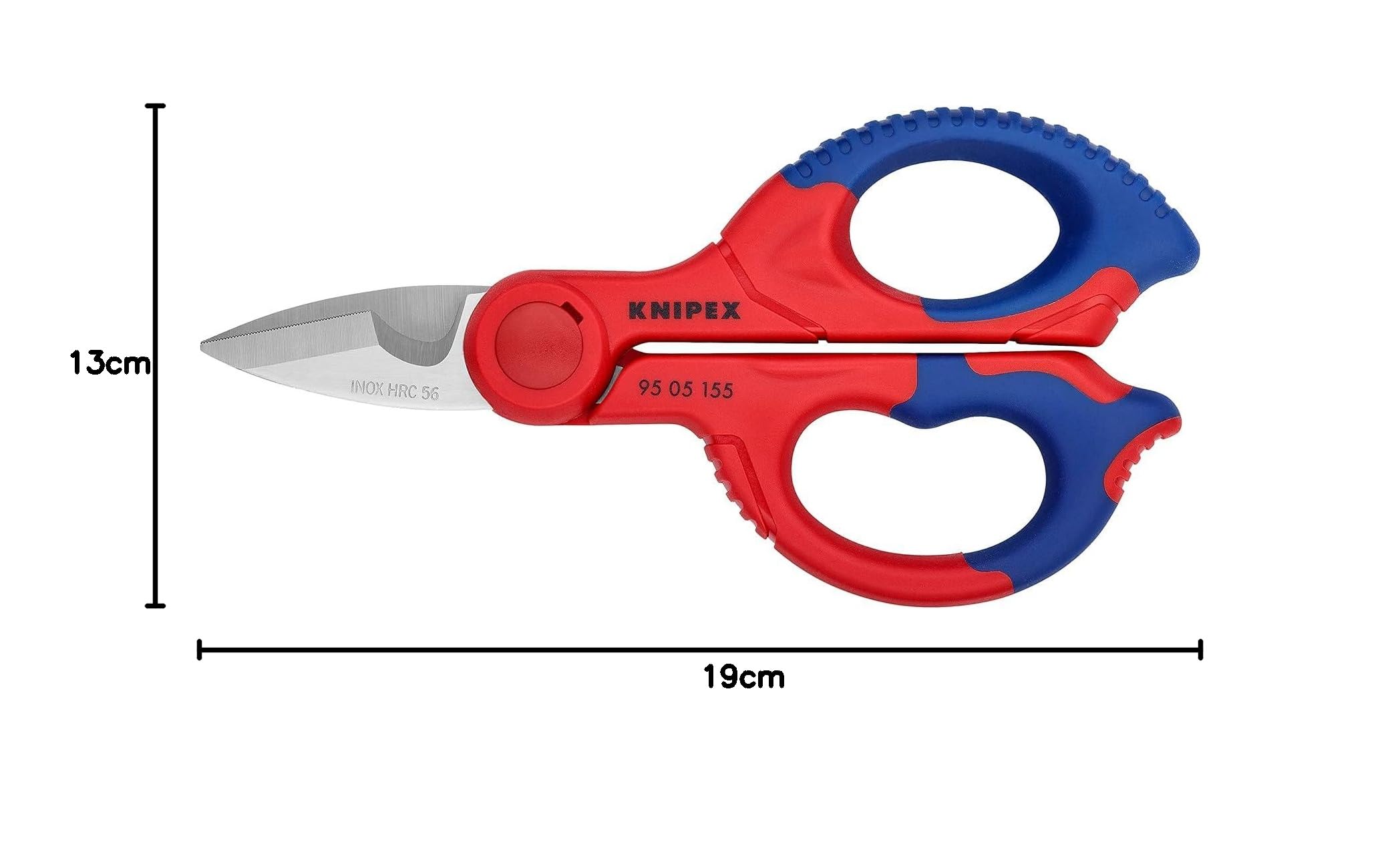 KNIPEX Forbici da elettricista rivestiti in materiale bicomponente, rinforzato in fibra di vetro 160 mm, 95 05 155 SB