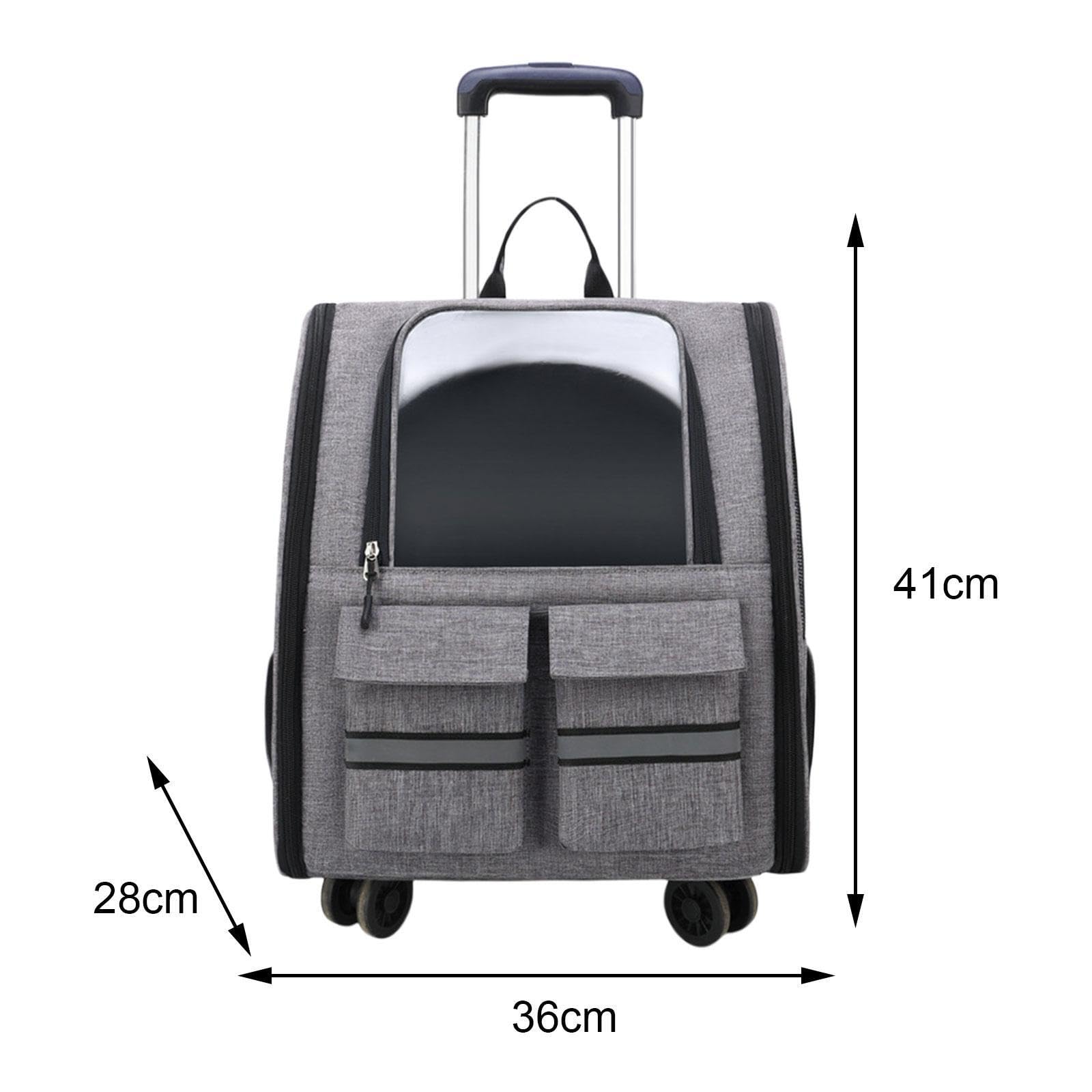 Transportín versátil con Ruedas para Gatos y Perros: Outdoor Adventures and Travel, Caja para Gatos con Ruedas, Transparente, para pasear y