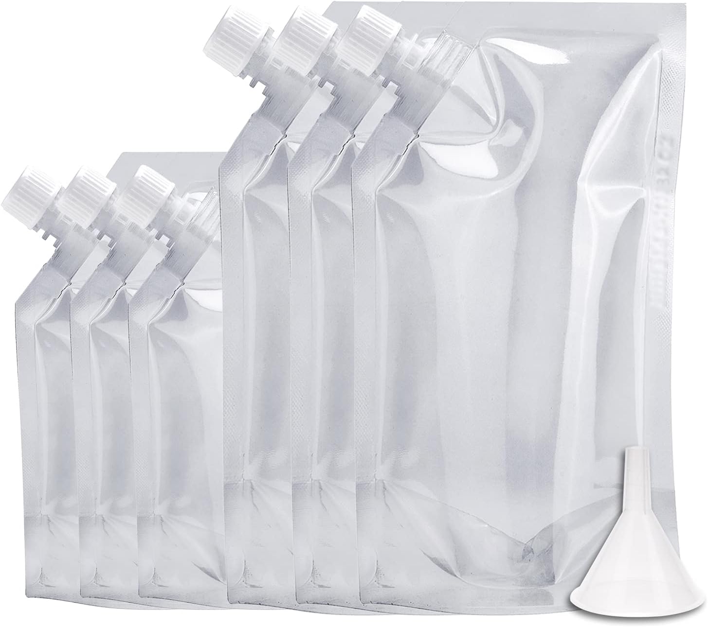 Concealable And Reusable cruise sneak flask Liquor Pouches flask kit Rum Runner Plastic Liquor Bags for Sneak Alcohol to go flask (8OZ*3+32OZ*3)