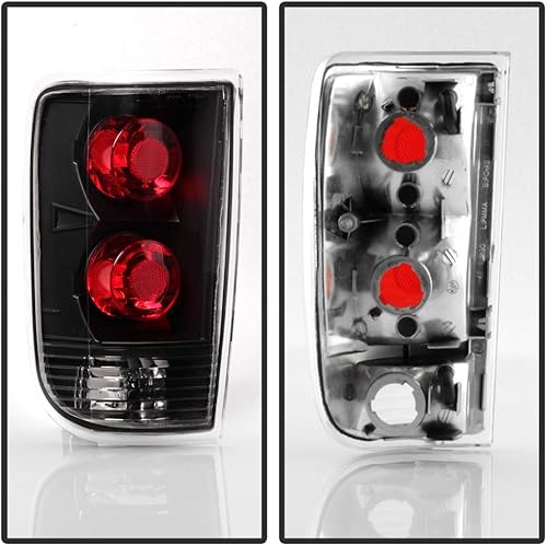 Miniatura 2 de ACANII - Para Chevy Blazer GMC Jimmy S10, color negro, 1995-2005, luces traseras, lámparas de freno, accesorios para el lado del conductor y del