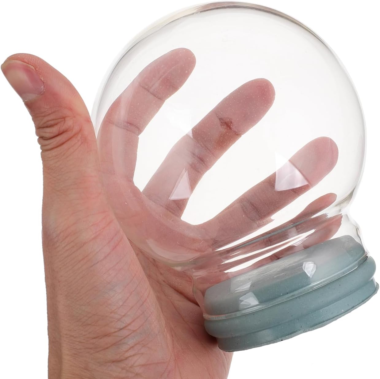 DIY Empty Glass Snow Globe Kit 100Mm Small Fillable Globe Craft Supplies for Home Decor Indoor Snow Crafting Adults
