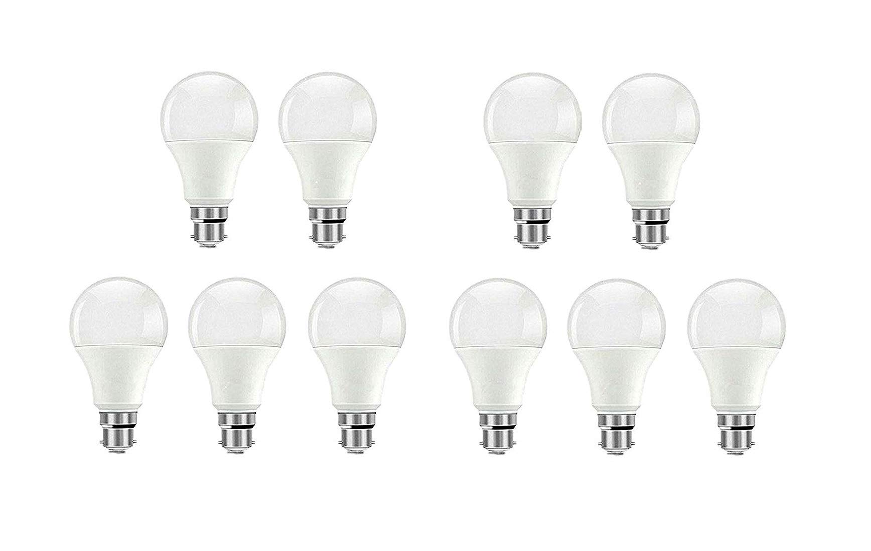 Saish Solutions 12v 12 Watts DC LED Bulb, B22 type Holder, directly run on any 12 Volts Battery Supply (Pack of 10)