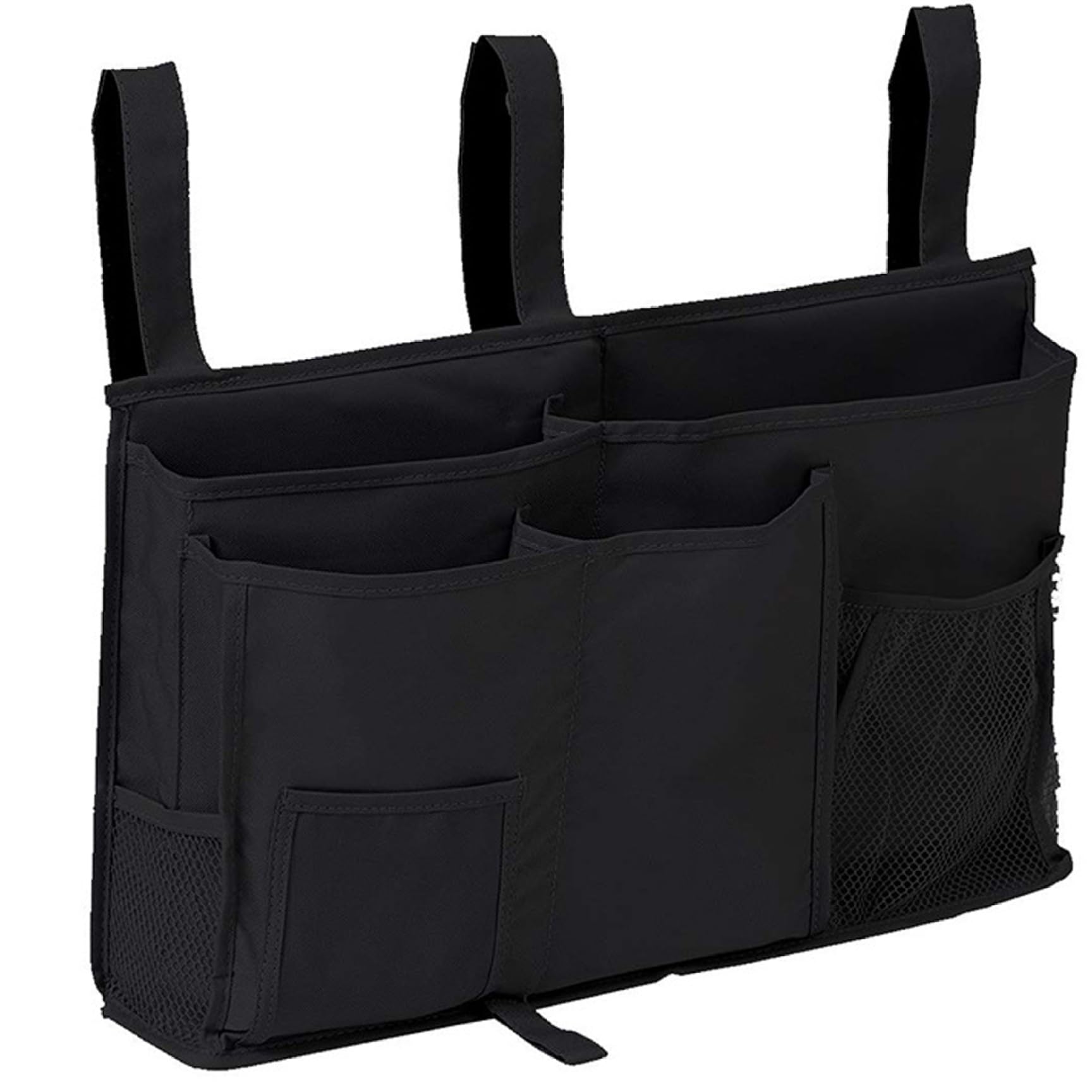 CNAFGBGG Bedside Caddy, Oxford Cloth Bedside Storage Caddy, Mutli-Pocket Organizer, Hanging Bed Storage with 3 Straps for Home, Dorm, Bunk Bed Accessories.