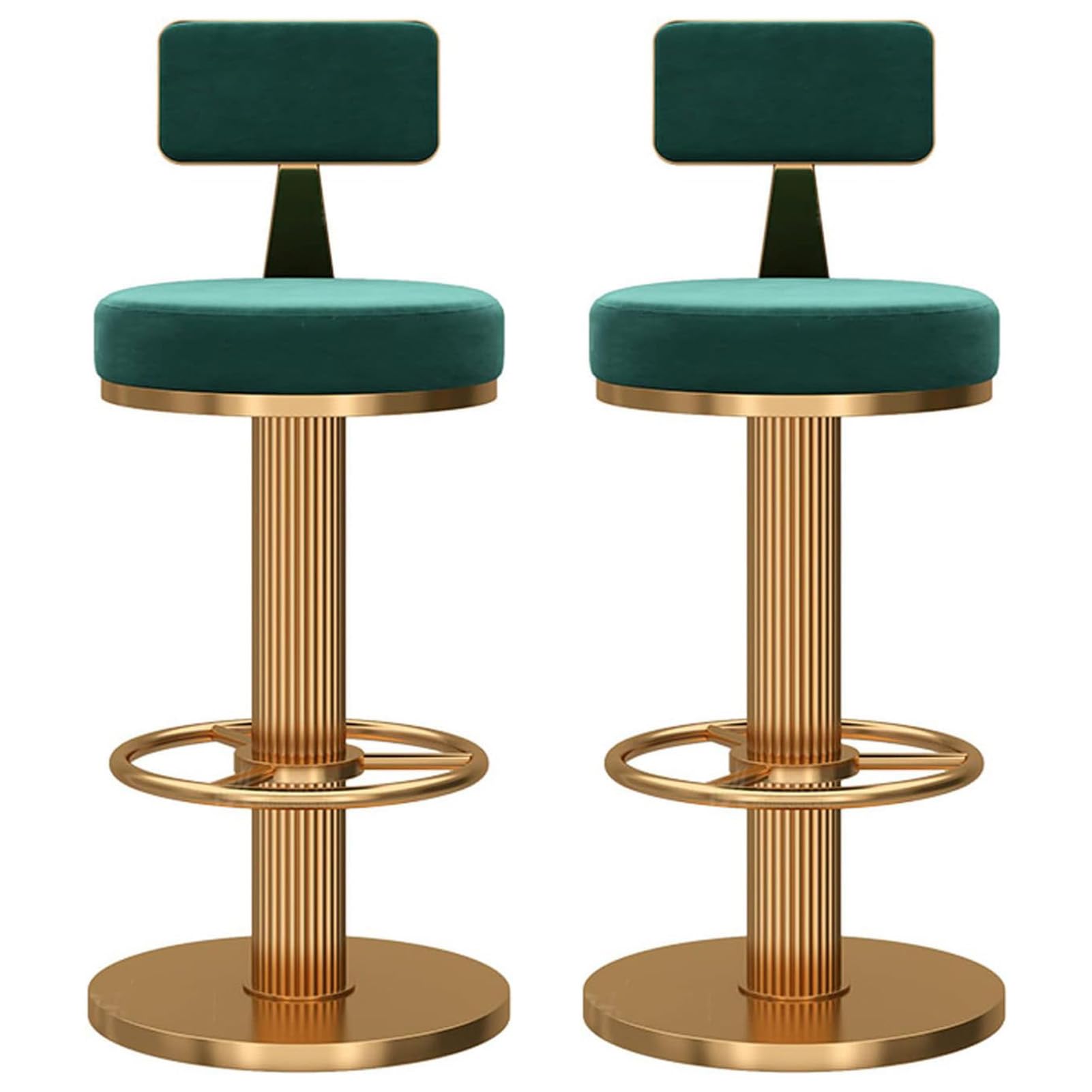 Set di 2 sgabelli da bar in velluto grigio con gambe in metallo nero altezza regolabile girevoli TDB10728 | Leroy Merlin