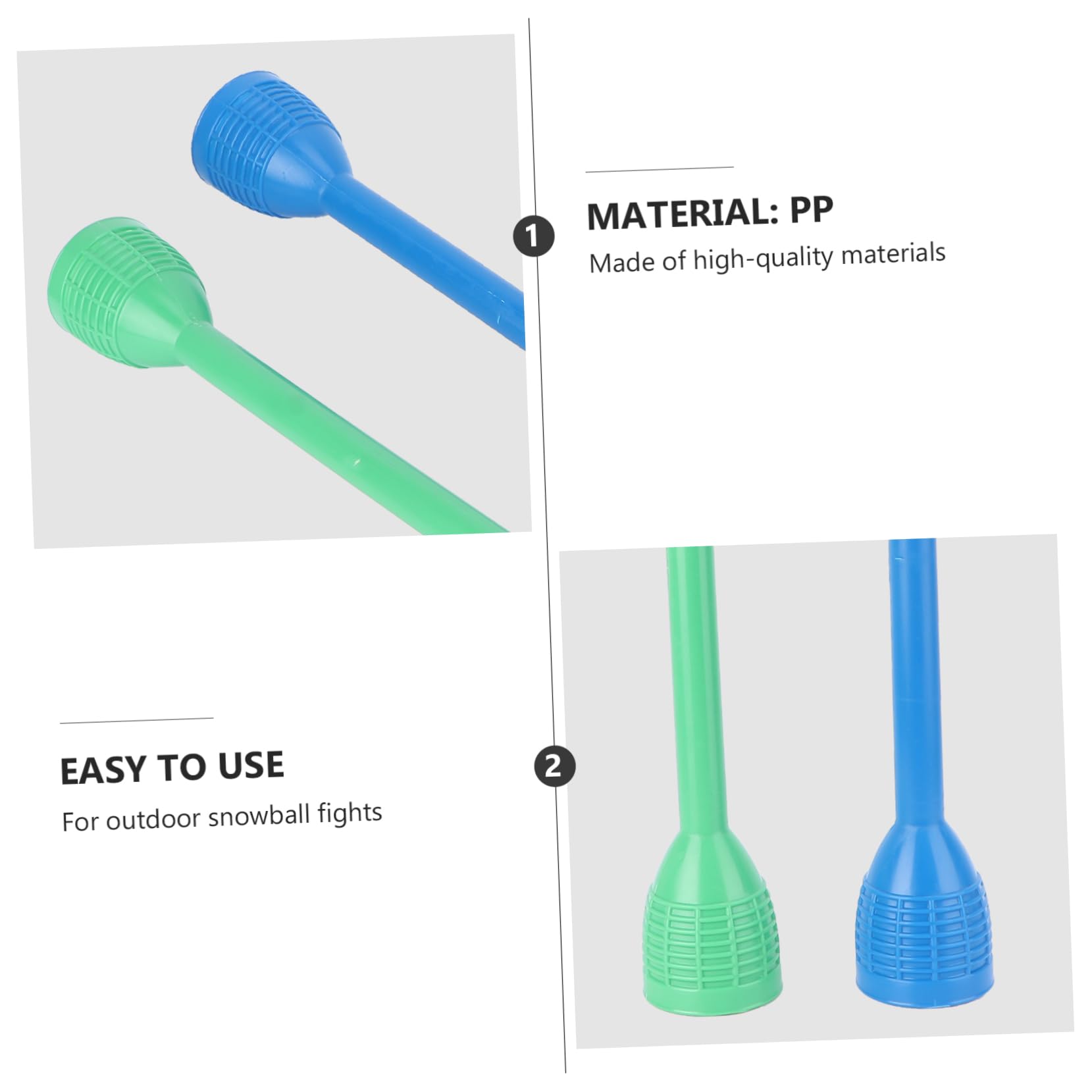 BESPORTBLE Snow Activities for Boys and Girls 2 Pack Thrower Long Launcher Ball Maker Stick Random Color