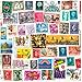 1000 Stamps from World Countries Mixed Philately Used Postage Stamps Off Paper
