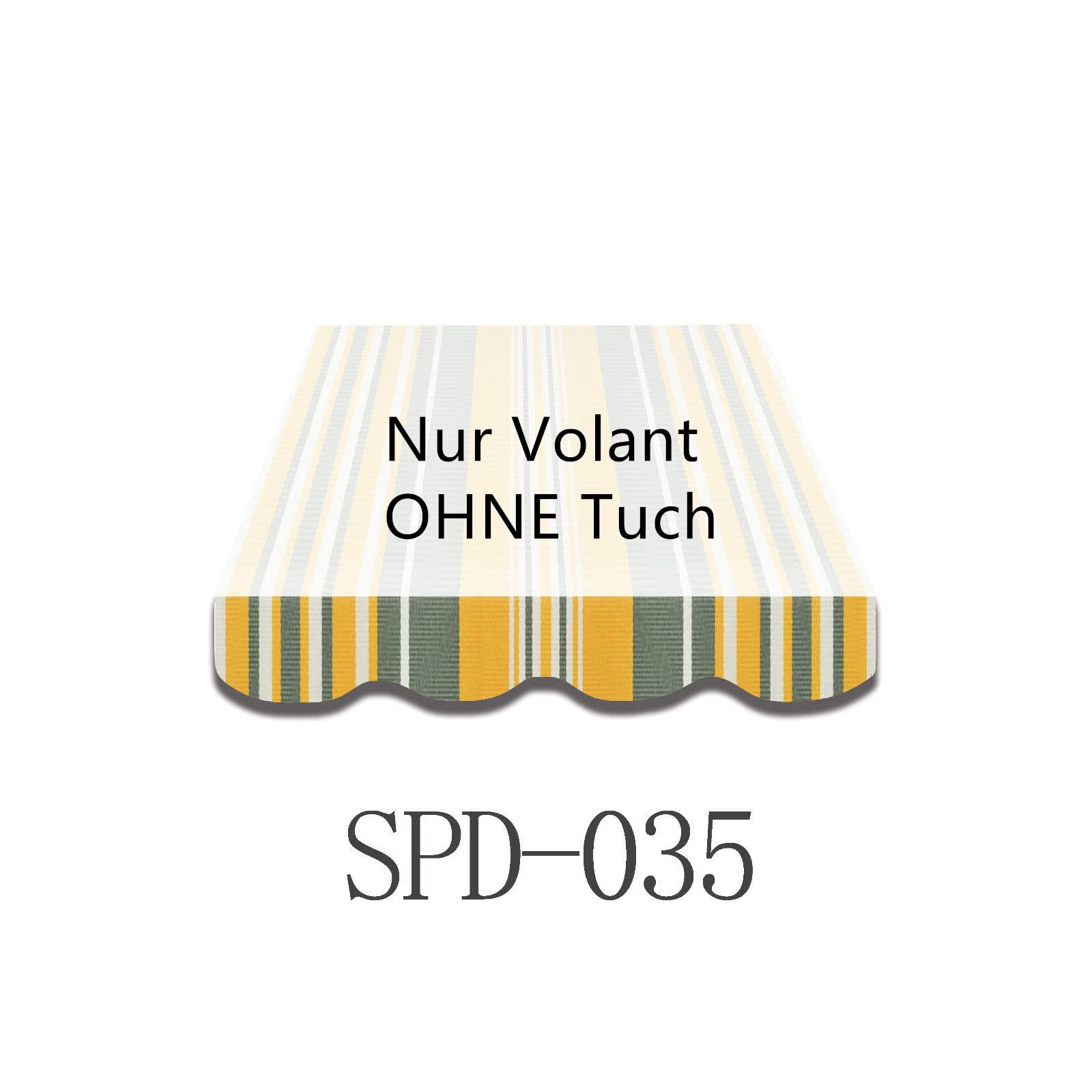 Mantovana Per Tenda Da Sole In Poliestere - Righe Giallo E Bianco, 387cm, Già Cucita - Foto 2