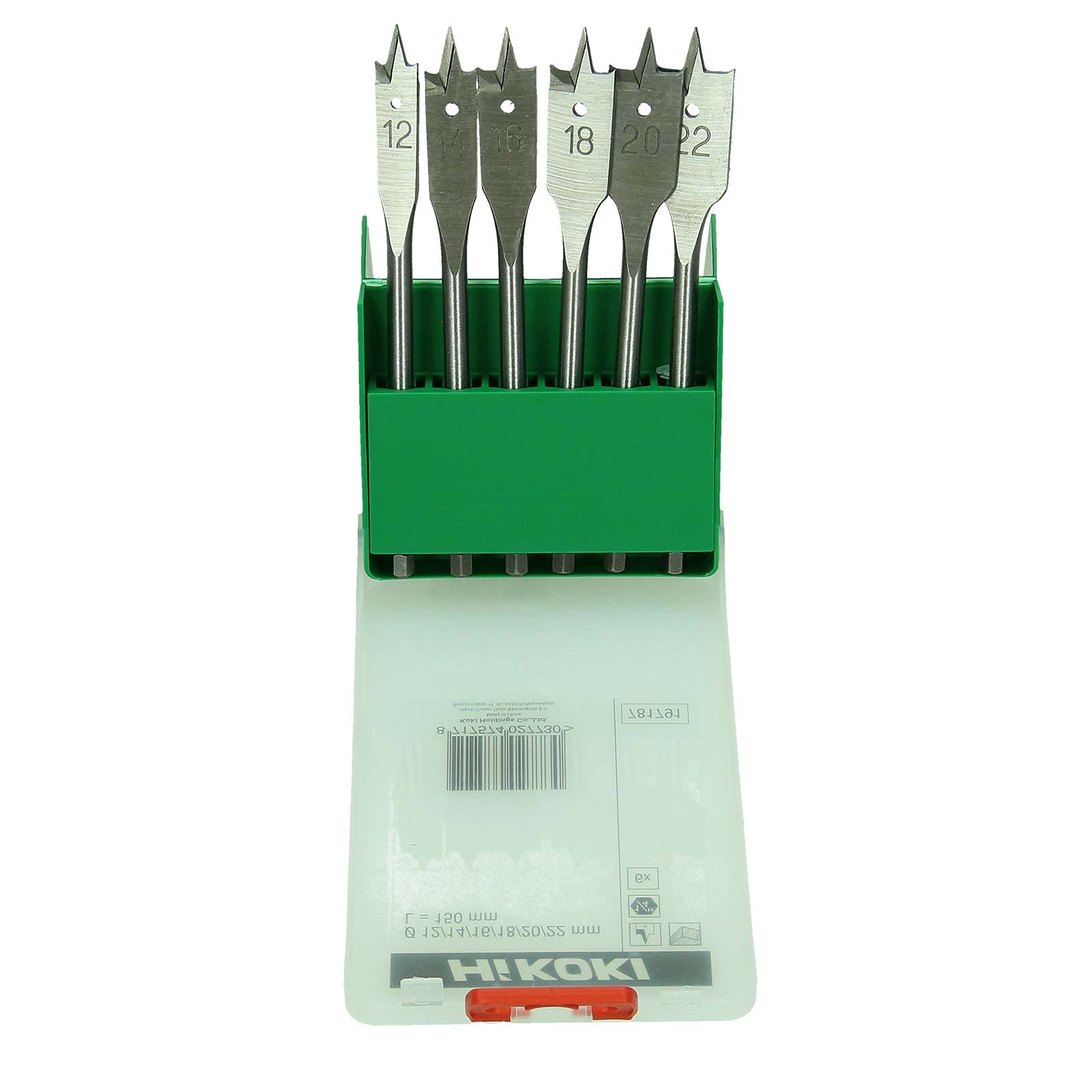 Hikoki tools 781791 - Juego broca plana/o 1/4" hexagonal 12-22x150mm( 6u)