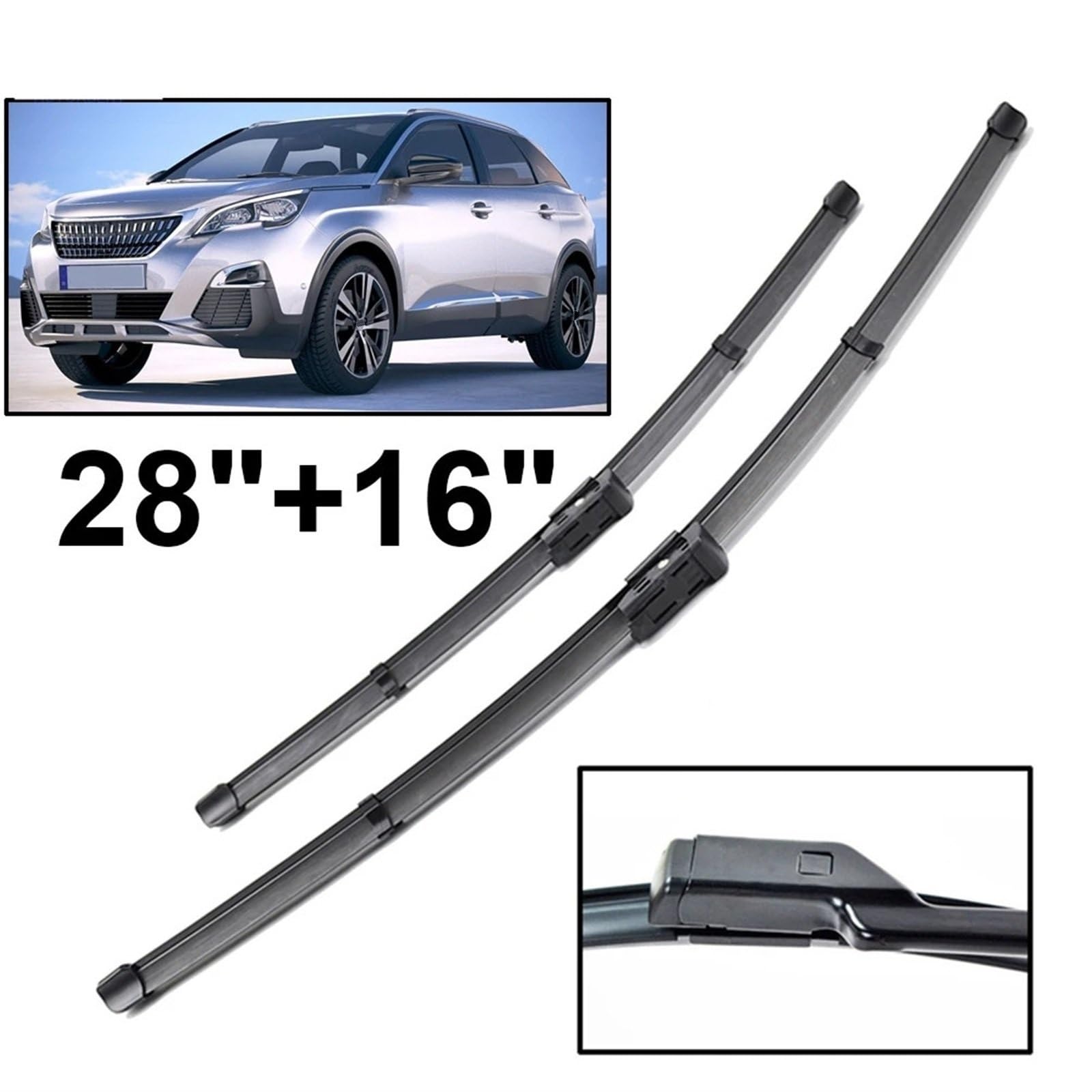 Limpiaparabrisas Coche Compatible Con Peugeot Para 3008 3008GT Para MK2 GT 2017 2018 2019 2020 Escobillas De Limpiaparabrisas Delanteras Limpiaparabrisas Accesorios Para Coche