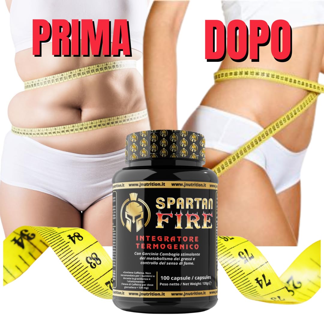 FIRE termogenico, brucia grassi con Garcinia Cambogia e controllo del senso di fame, Indicato per diete ipocaloriche destinate al dimagrimento.. (100)