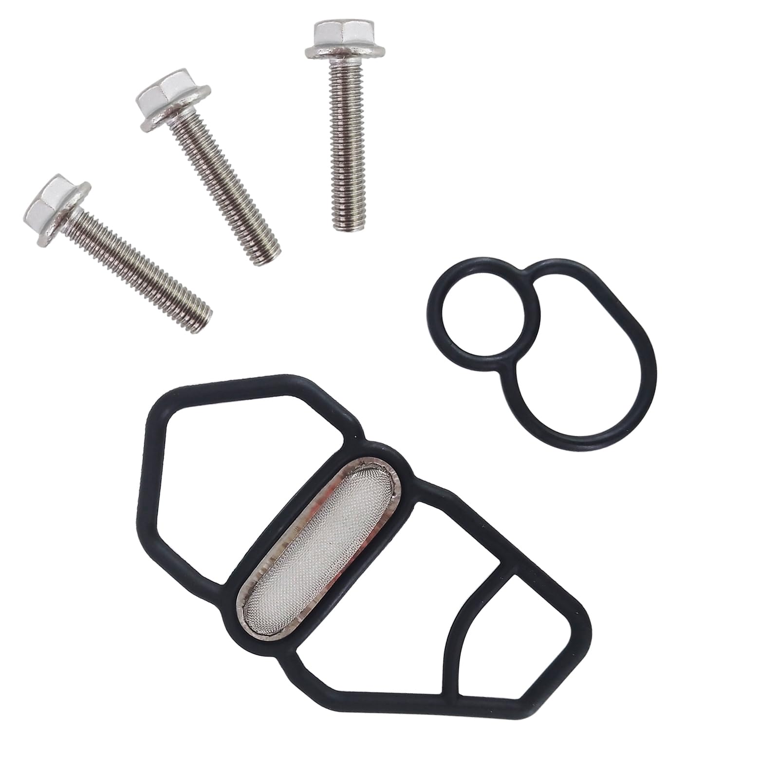 DOVOSO Head Cylinder Solenoid Valve Seal Gasket Kit & 3 Screws Compatible with for Honda Civic Integra Upper & Lower VTEC Solenoid Gaskets
