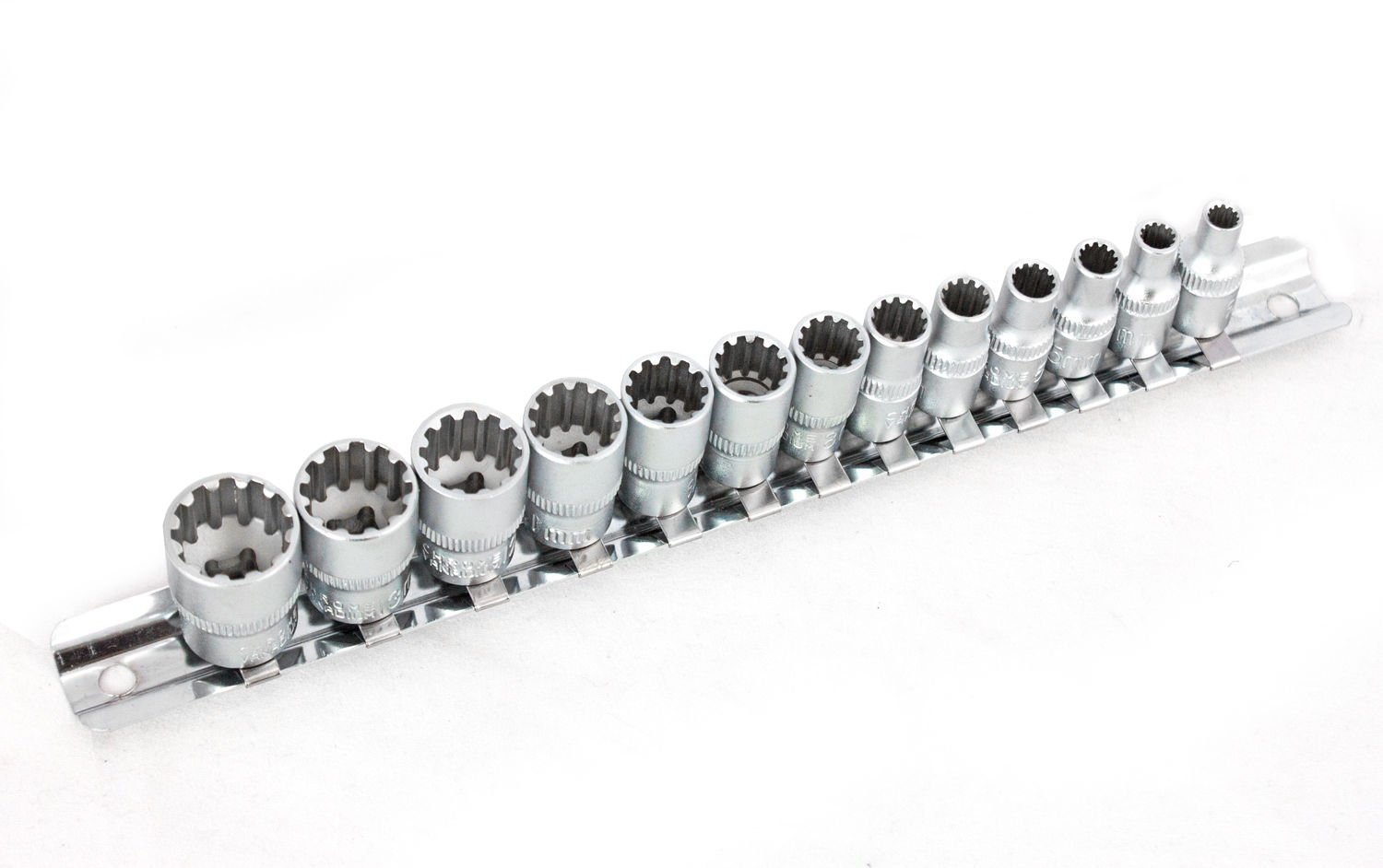 11-tlg. Steckschlüssel-Einsätze 1/4" – Länge 50 Mm, Größen 4-13 Mm, Chrom-Vanadium-Stahl, Auf Steckleiste