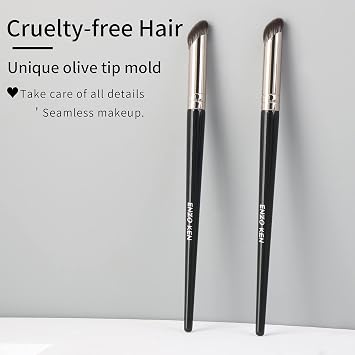 ENZO KEN Angled Concealer Brush Under Eye, Concealer Brush, Small Nose Contour Brushes, Nose Brush Contour, Nose Brushes Angle, Small Concealer Brushes, Angled Makeup Brush - Black, 8M02