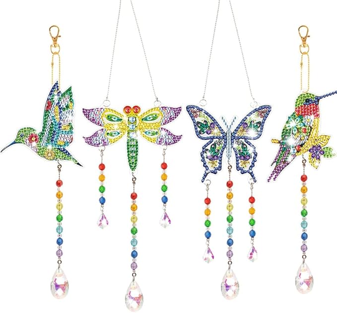 4pcs Diamond Painting Suncatchers, Sun Catchers Diamond Painting Kits