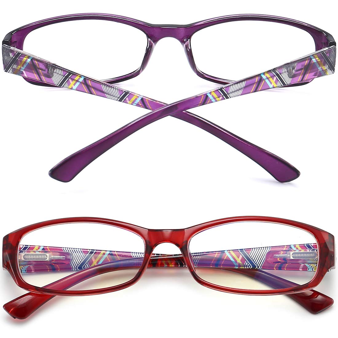 Lesebrille mit blauem Licht für Damen, rechteckiger Rahmen mit Federscharnier