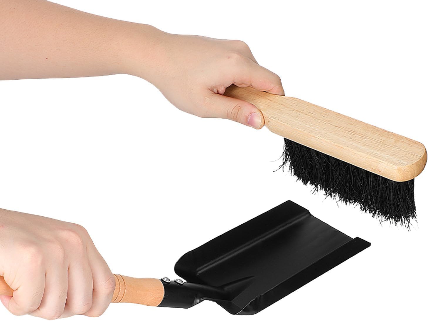 Uonlytech 2 Set Fireplace Sweeper Brush and Ash Shovel Cleaning Kit Set