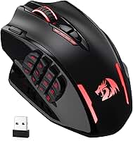 Redragon Mouse para jogos M913 Impact Elite, mouse RGB com fio/sem fio de 16000 DPI com 16 botões programáveis, bateria de 45 horas e sensor óptico profissional, mouse MMO com 12 botões laterais